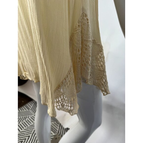 Style & Co Womens 2X Cream Tunic Top With Crochet Lace Detail & Button Tassel Ne - Picture 7 of 16